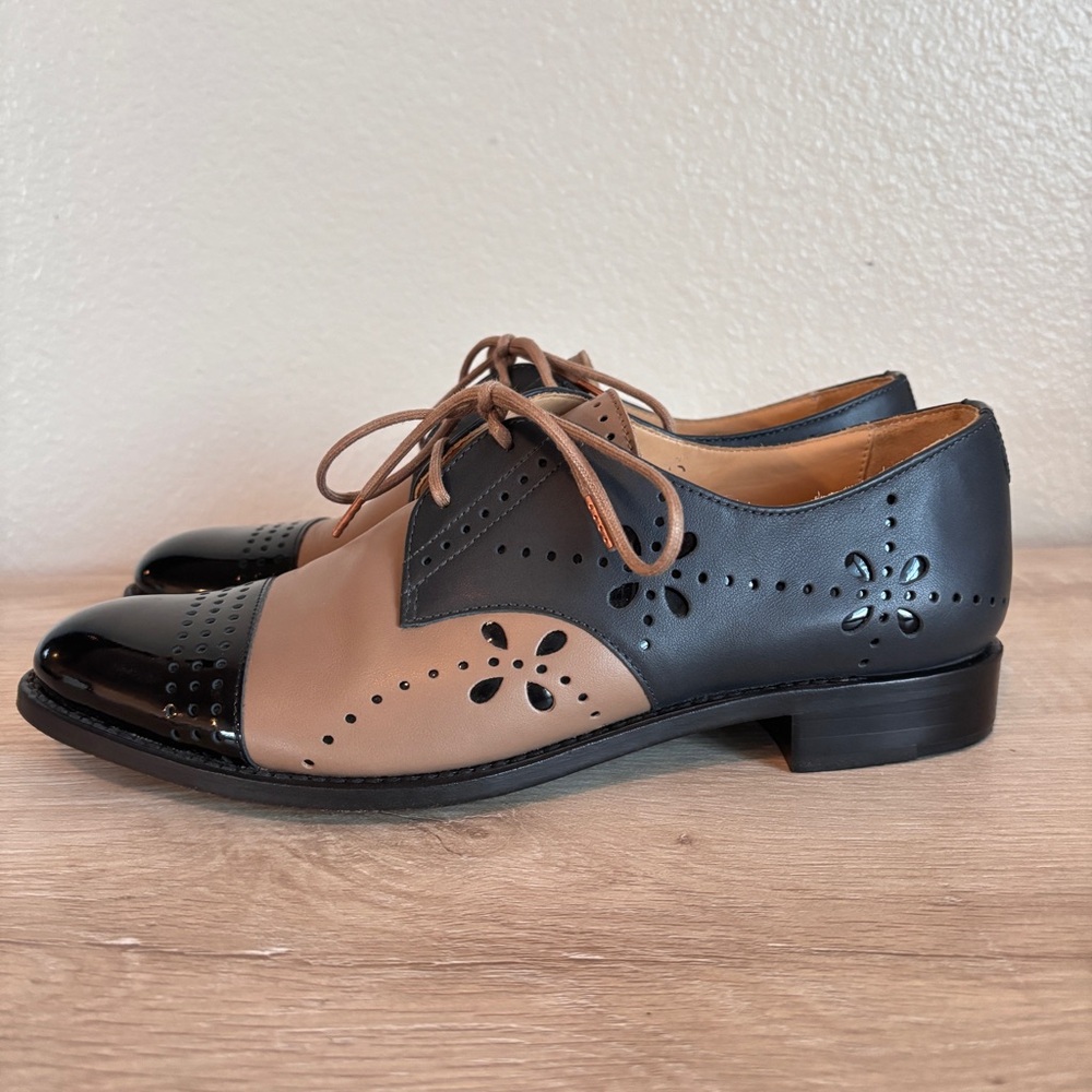 The Office of Angela Scott Mr. Ava Perforated Spectator Derby Shoes Size 38, US8